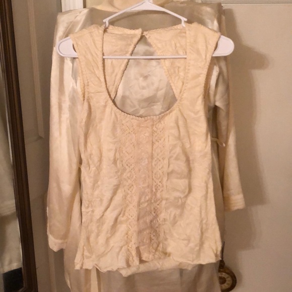 Lily White Tops Open Back Top With Lace In Front Poshmark